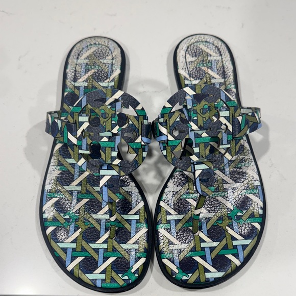 Tory Burch Geometric Pattern Slide Sandals